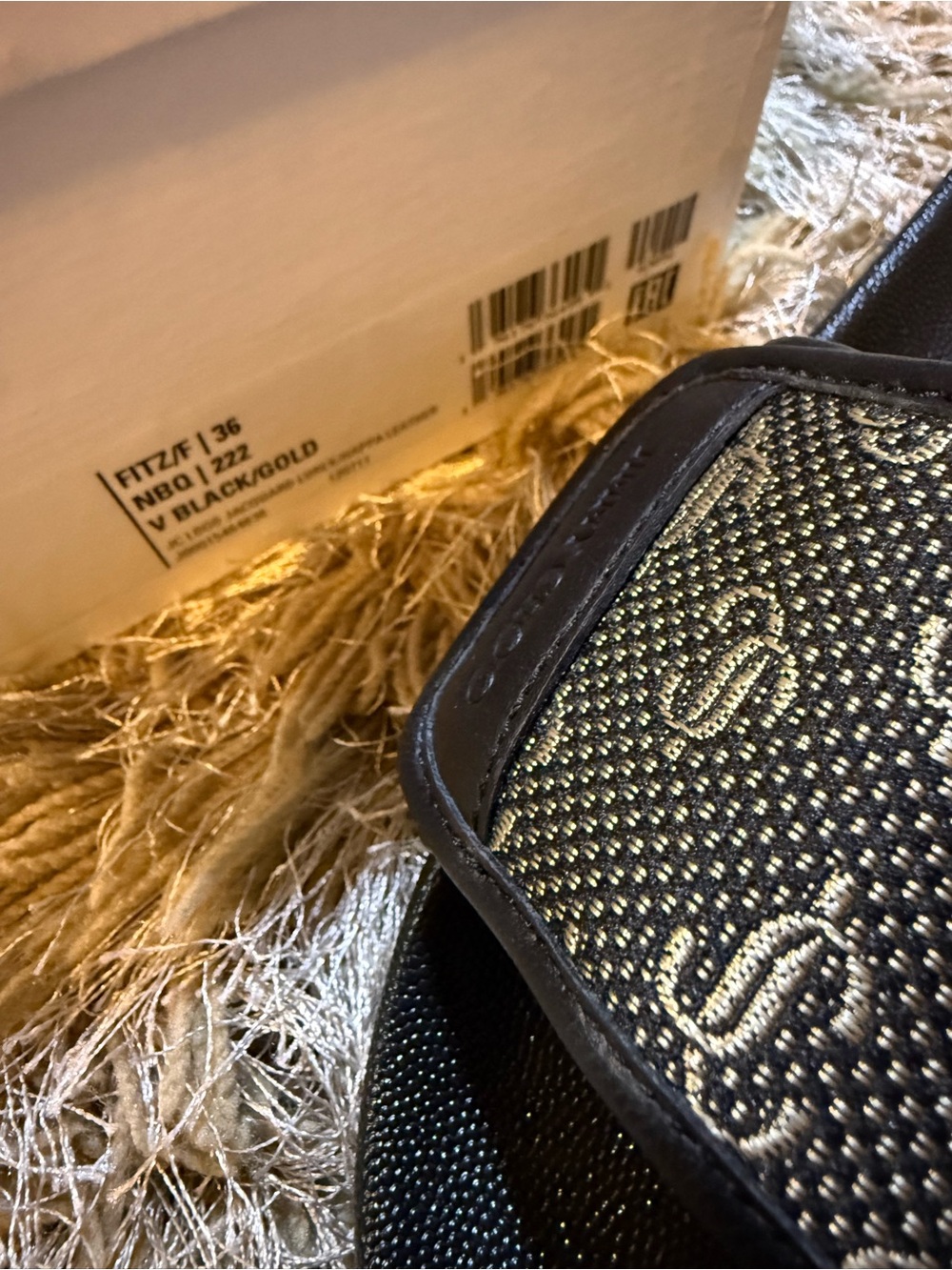Jimmy Choo FITZ Black/Gold JC Monogrammed Slides - Picture 11 of 14